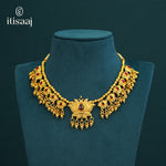 Traditional Maharashtrian Kolhapuri Peti Har 13 Kamal with Earrings - 4461