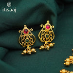 Traditional Maharashtrian Kolhapuri Peti Har 15 Kalash Pendal with Earrings - 5488