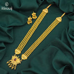 Traditional Maharashtrian Kolhapuri Rani Har Kamal Pendal with Earrings - 5071