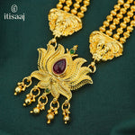 Traditional Maharashtrian Kolhapuri Rani Har Kamal Pendal with Earrings - 5071