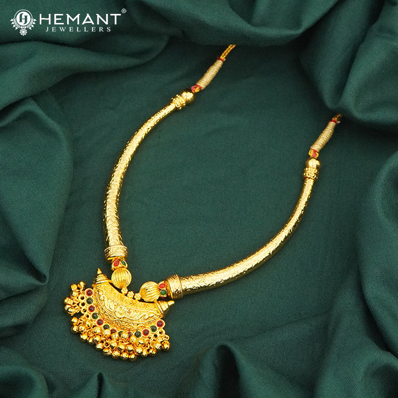 Traditional Maharashtrian Kolhapuri Shivai Har Big Boat Pendal - 3495
