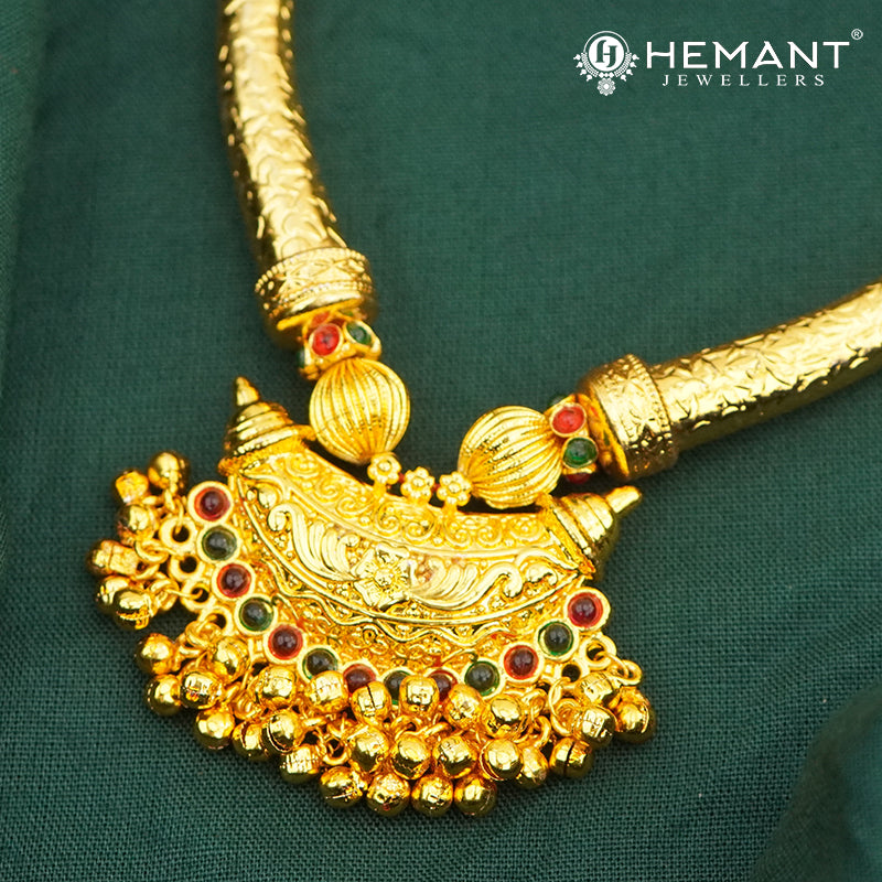Traditional Maharashtrian Kolhapuri Shivai Har Big Boat Pendal - 3495