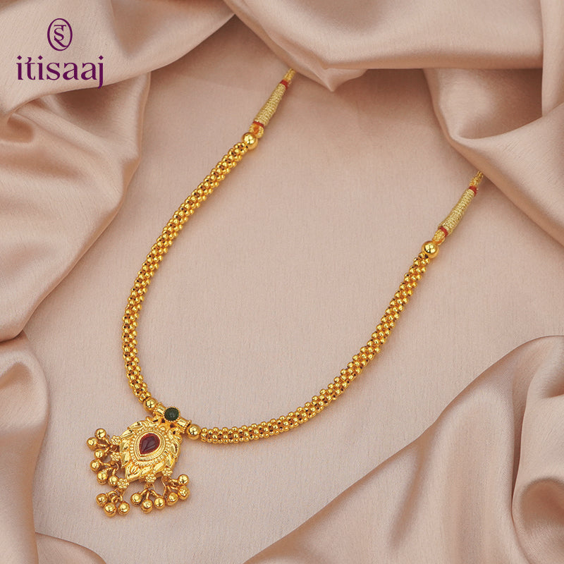 Traditional Maharashtrian Kolhapuri Thushi 0 No. Pan Pendal 5 Naka - 4818