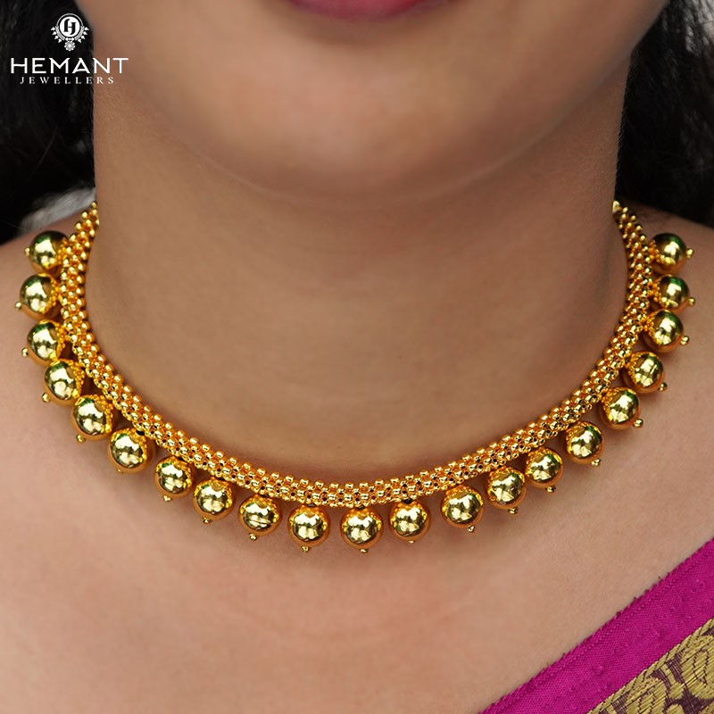 Traditional Maharashtrian Kolhapuri Thushi 22 Plain Mani 10 MM