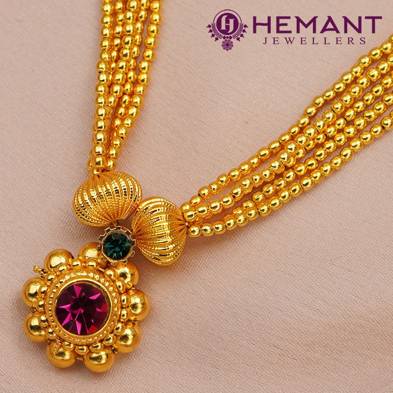 Traditional Maharashtrian Kolhapuri Thushi Golden Loose Saj 2-5