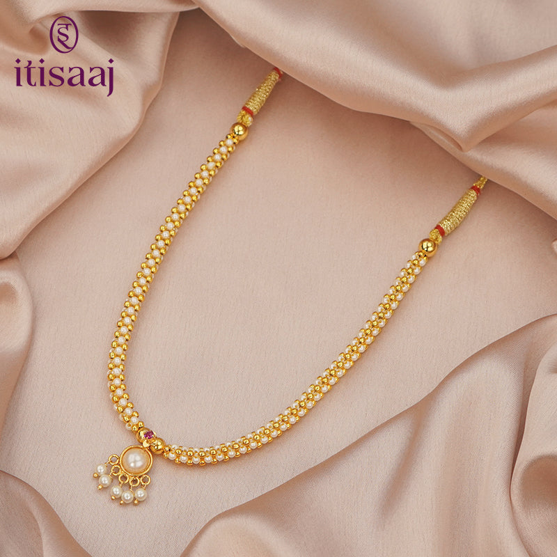 Traditional Maharashtrian Kolhapuri Thushi Moti Wati Pendal - 5309