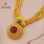 Traditional Maharashtrian Kolhapuri Thushi Saj Rava 5 Line Jondale Pot - 4623
