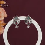 Traditional Maharashtrian Kolhapuri Tops Square Zalar Silver(Oxidized) - 3938