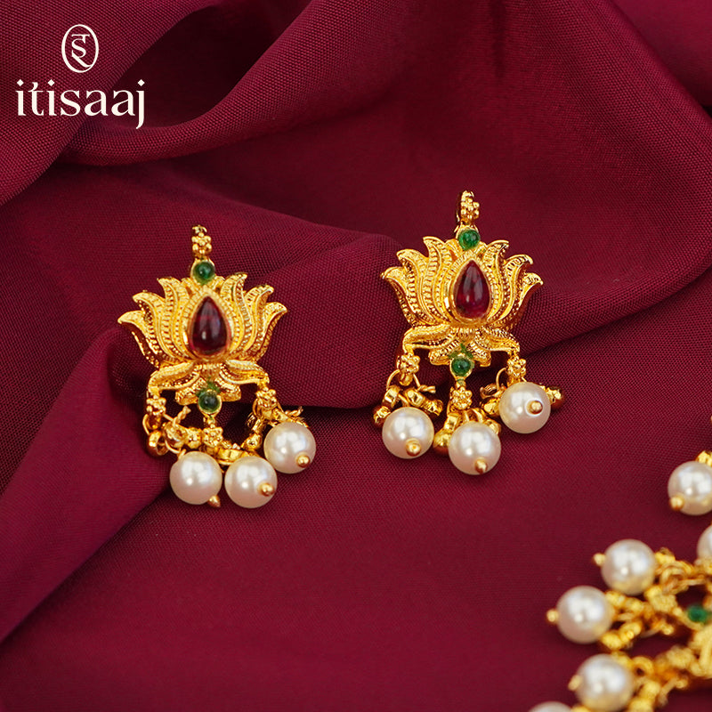 Traditional Maharashtrian Moti Har 13 Kamal - 4287