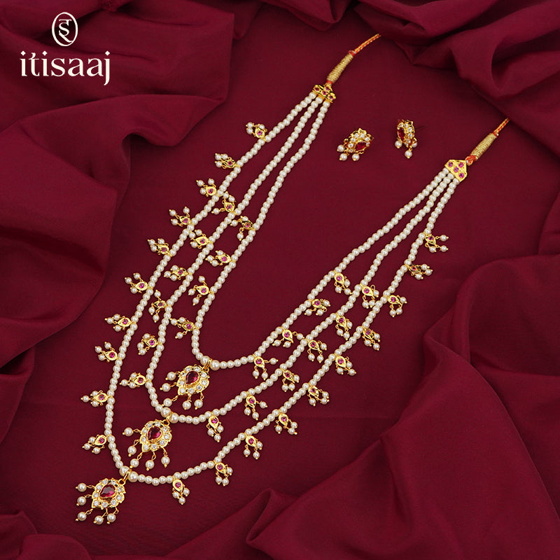 Traditional Maharashtrian Moti Har Long 3 Step - 258