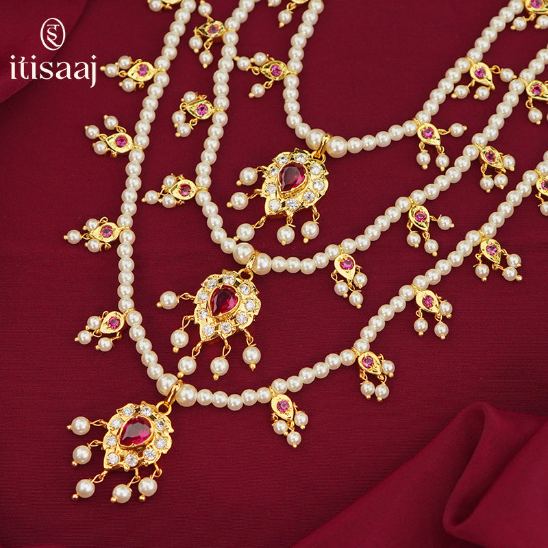 Traditional Maharashtrian Moti Har Long 3 Step - 258
