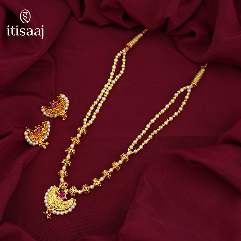 Traditional Maharashtrian Moti Mala Gund Chand - 4440