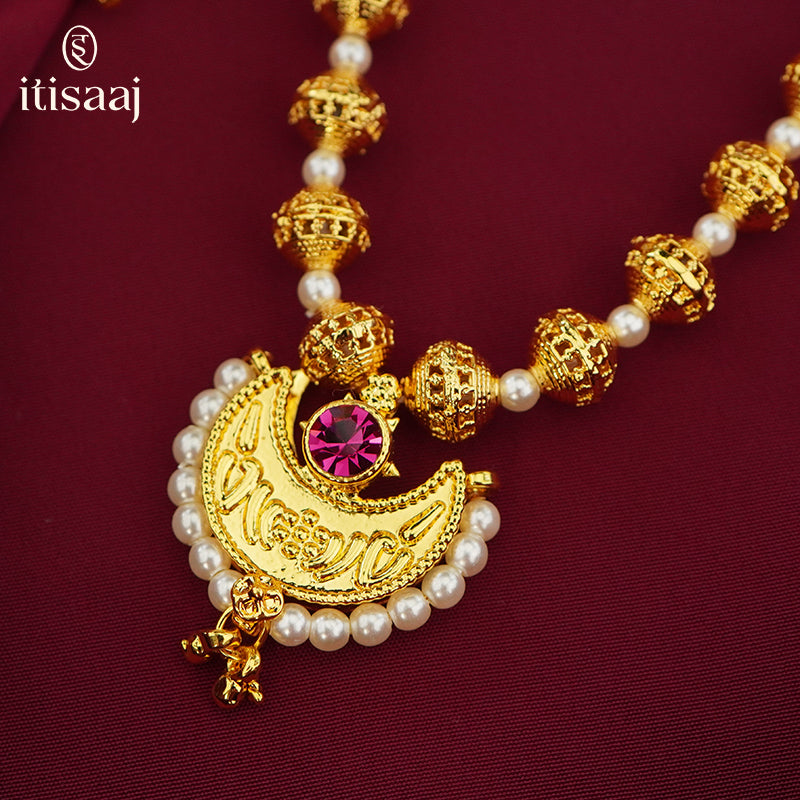 Traditional Maharashtrian Moti Mala Gund Chand - 4440