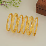 Traditional Micro Gold Plated 6-Piece Bangle Set (Bilwar Patli Set) - 5833-35