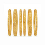 Traditional Micro Gold Plated 6-Piece Bangle Set (Bilwar Patli Set)