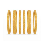 Traditional Micro Gold Plated 6-Piece Bangle Set (Bilwar Patli Set)