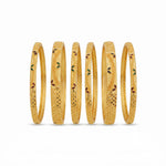 Traditional Micro Gold Plated 6-Piece Bangle Set (Bilwar Patli Set)