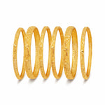Traditional Micro Gold Plated 6-Piece Bangle Set (Bilwar Patli Set)
