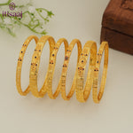Traditional Micro Gold Plated 6-Piece Bangle Set (Bilwar Patli Set)