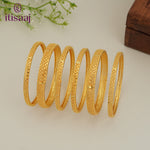Traditional Micro Gold Plated 6-Piece Bangle Set (Bilwar Patli Set)
