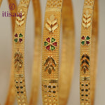 Traditional Micro Gold Plated 6-Piece Bangle Set (Bilwar Patli Set)