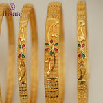 Traditional Micro Gold Plated 6-Piece Bangle Set (Bilwar Patli Set)
