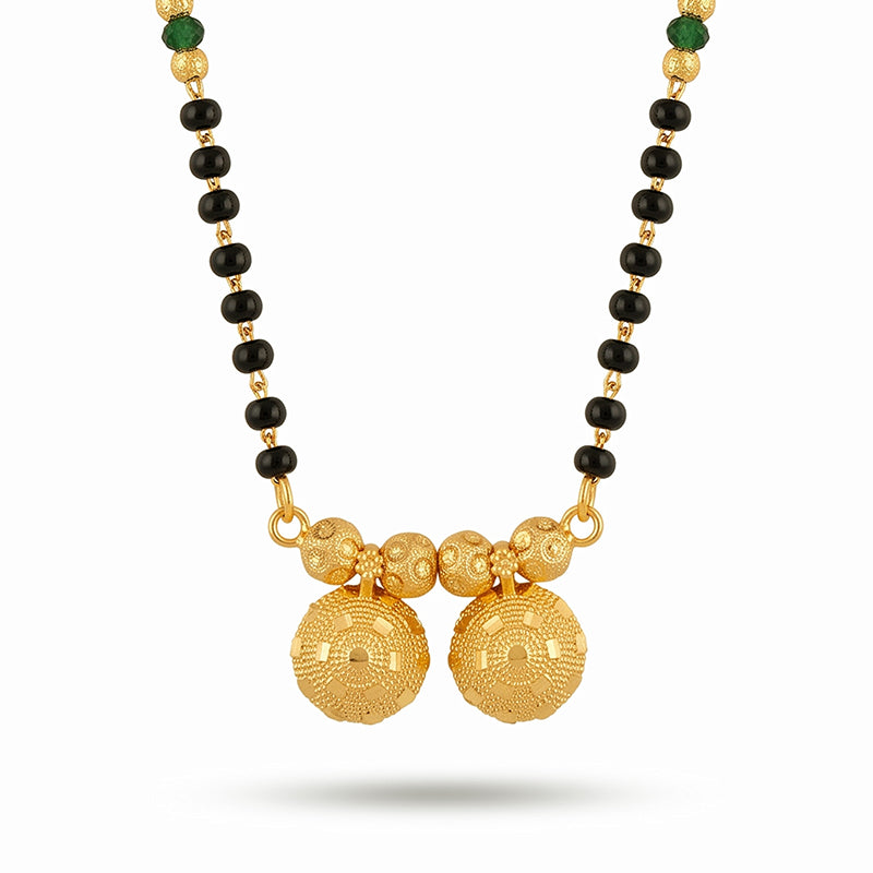 Traditional Micro Gold Plated Double Wati Short Mangalsutra - 4954