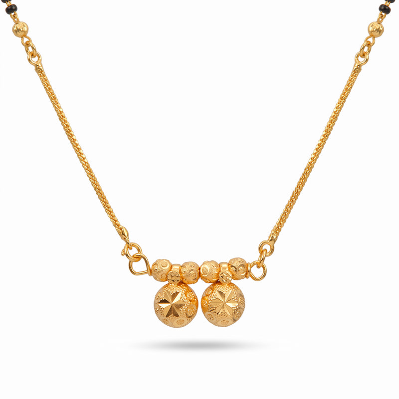 Traditional Micro Gold Plated Dual Vati Short Mangalsutra - 400