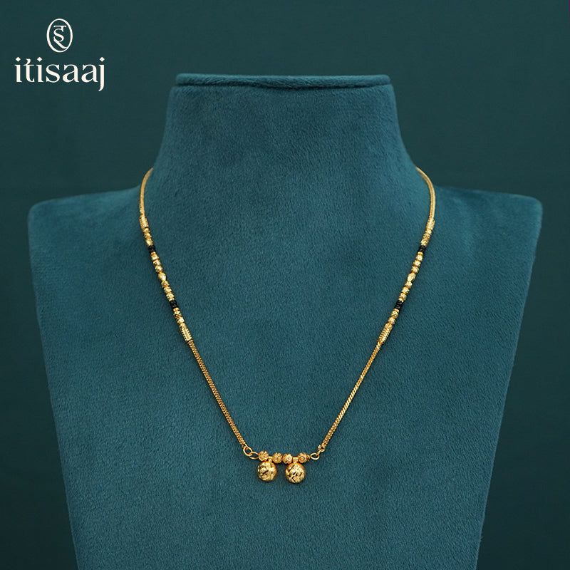 Traditional Micro Gold Plated Dual Vati Short Mangalsutra - 5125