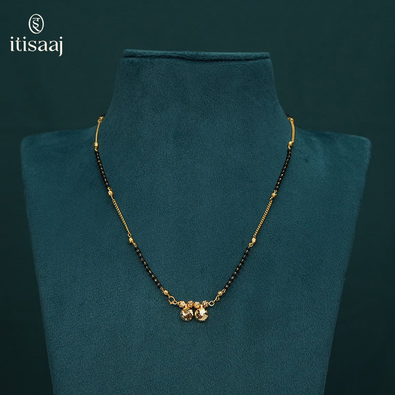 Traditional Micro Gold Plated Dual Vati Short Mangalsutra - 4115