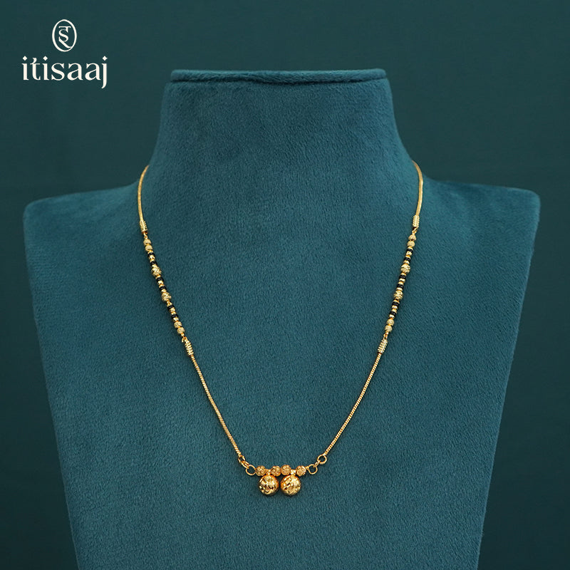 Traditional Micro Gold Plated Dual Vati Short Mangalsutra - 5127