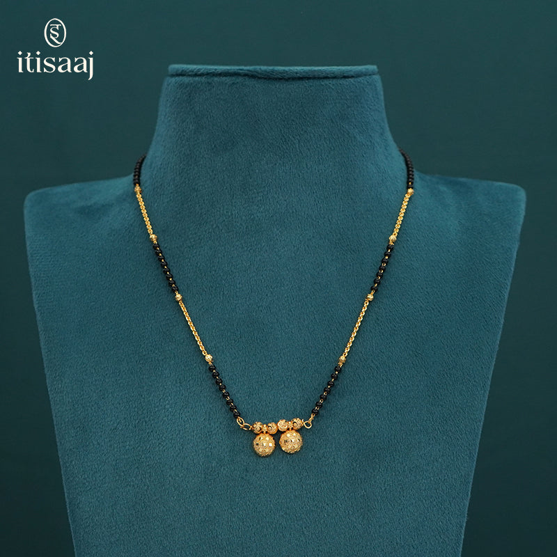 Traditional Micro Gold Plated Dual Vati Short Mangalsutra - 4953
