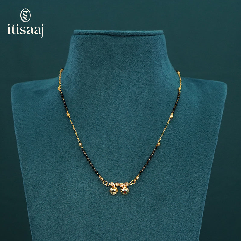 Traditional Micro Gold Plated Dual Vati Short Mangalsutra - 4110