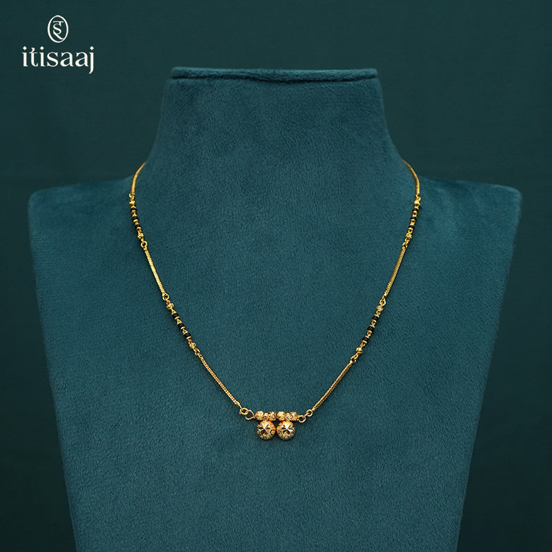 Traditional Micro Gold Plated Dual Vati Short Mangalsutra - 400