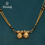 Traditional Micro Gold Plated Dual Vati Short Mangalsutra - 4084