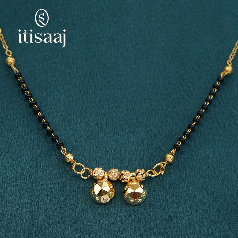 Traditional Micro Gold Plated Dual Vati Short Mangalsutra - 4110