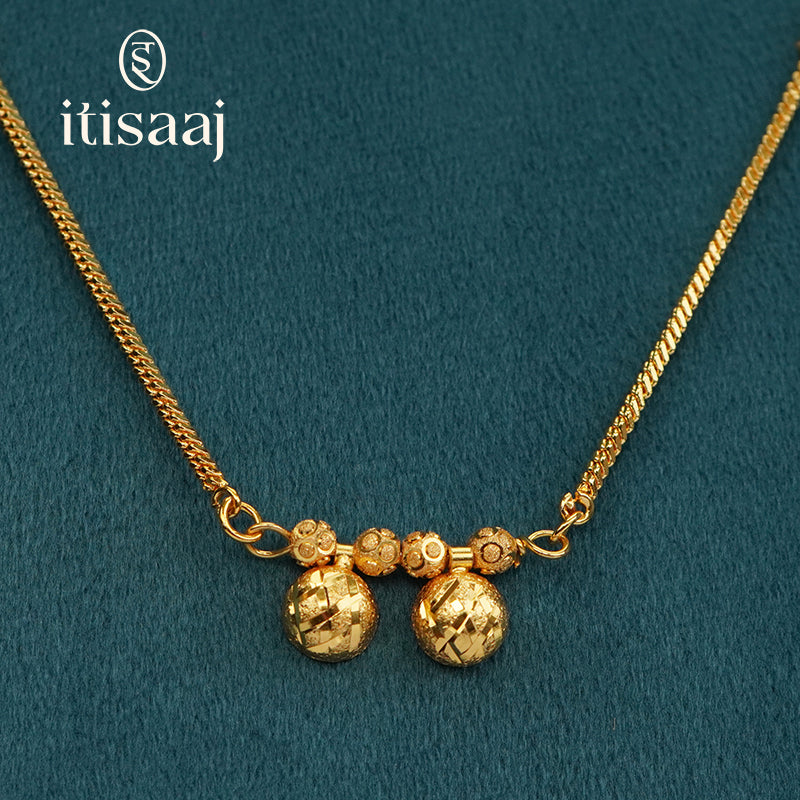 Traditional Micro Gold Plated Dual Vati Short Mangalsutra - 5125