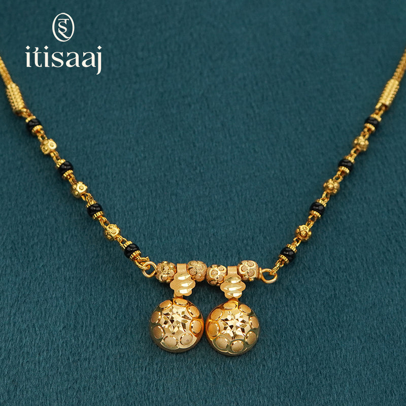 Traditional Micro Gold Plated Dual Vati Short Mangalsutra - 5213