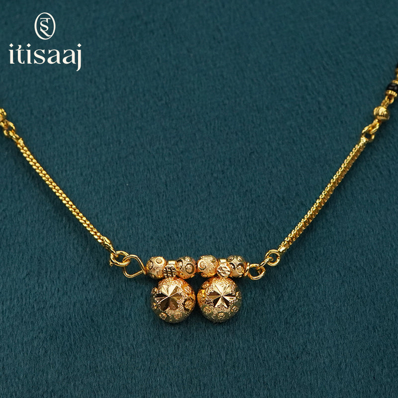 Traditional Micro Gold Plated Dual Vati Short Mangalsutra - 400