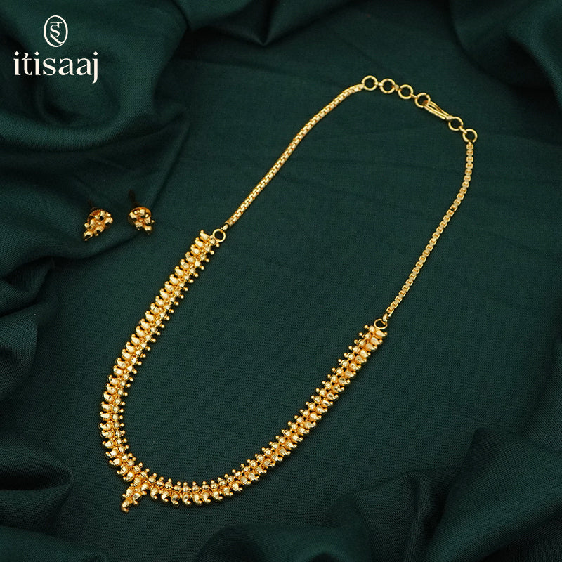 Traditional Micro Gold Plated Koyari Motif Necklace and Earring Set - 5413