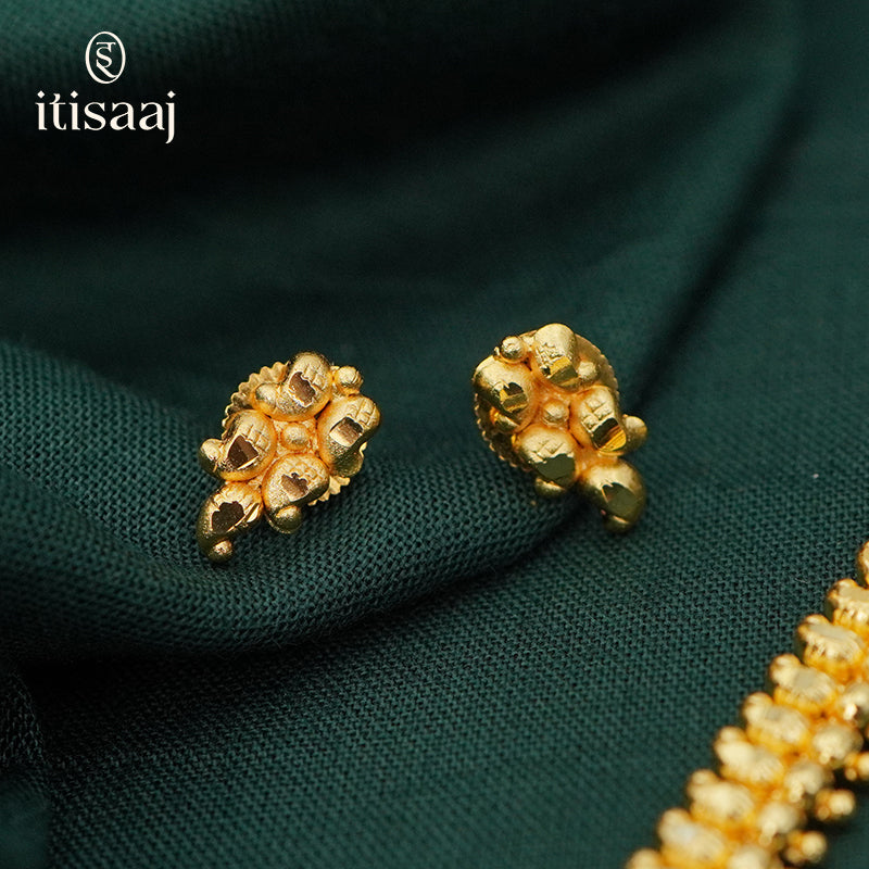Traditional Micro Gold Plated Koyari Motif Necklace and Earring Set - 5413