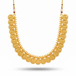 Traditional Micro Gold Plated Laxmi Coin Necklace Set with Matching Stud Earrings - 5229