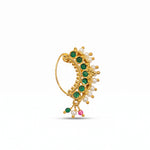 Traditional Micro Gold Plated Maharashtrian Nath Pressing - 5715-19 