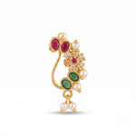 Traditional Micro Gold Plated Maharashtrian Nath Pressing - 5704