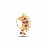 Traditional Micro Gold Plated Maharashtrian Nath Pressing - 5392