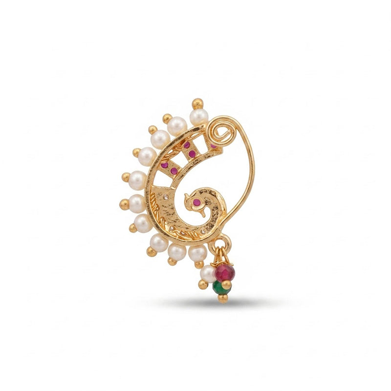 Traditional Micro Gold Plated Maharashtrian Nath Pressing - 5716