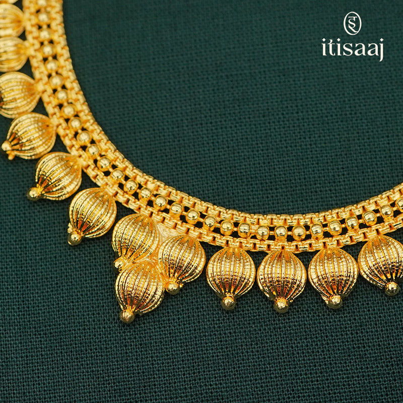 Traditional Micro Gold Plated Necklace Set - 723
