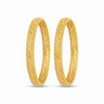 Traditional Micro Gold Plated Textured Designer Bangles | Ethnic Bangles - 5762-64
