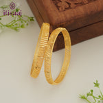 Traditional Micro Gold Plated Textured Designer Bangles | Ethnic Bangles - 5765-67