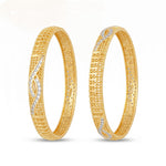 Traditional Micro Gold Plated Textured Designer Bangles | Ethnic Bangles - 5771-73